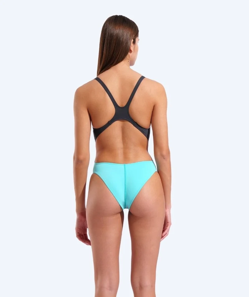 Arena Badeanzug für Damen - Team Swim Tech Solid - Dunkelgrau/Türkis
