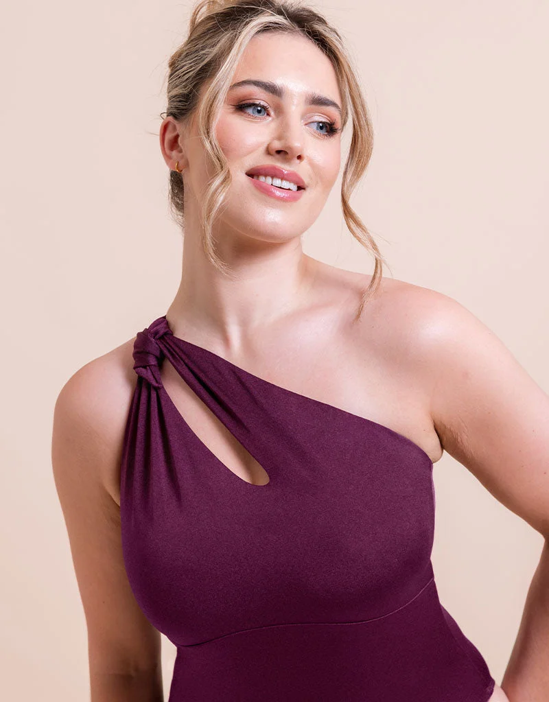 Curvy Kate Beach Bliss Asymmetric Padded Swimsuit Mulberry Purple