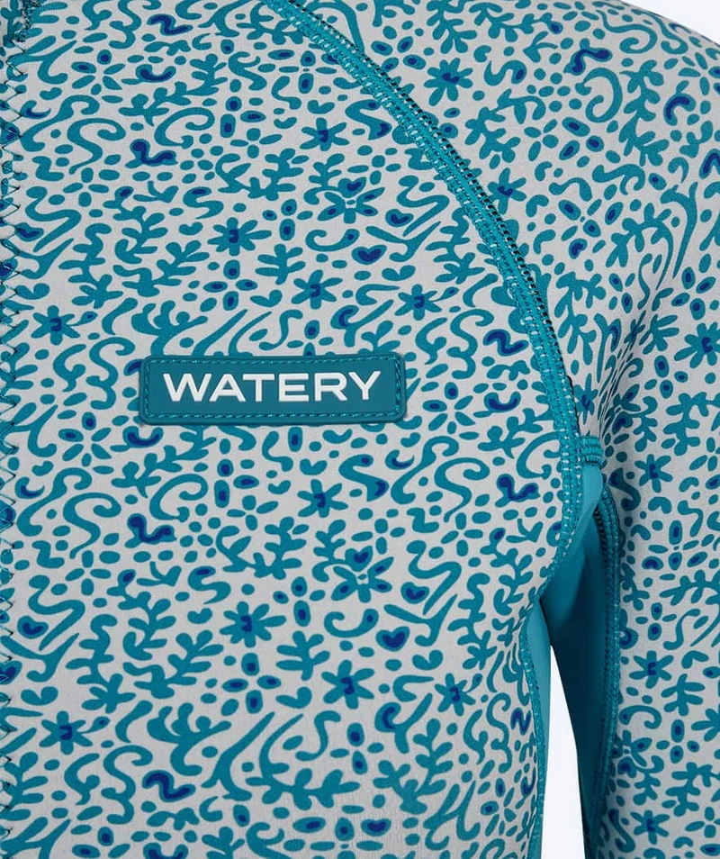 Watery Neoprenshirt mit Reißverschluss für Damen - Lodge - Blau/Weiß