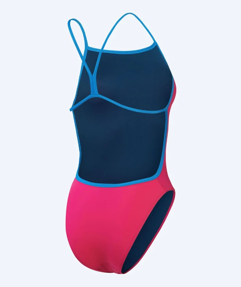 Speedo Badeanzug für Damen - Solid V-Back - Hellrosa/Blau