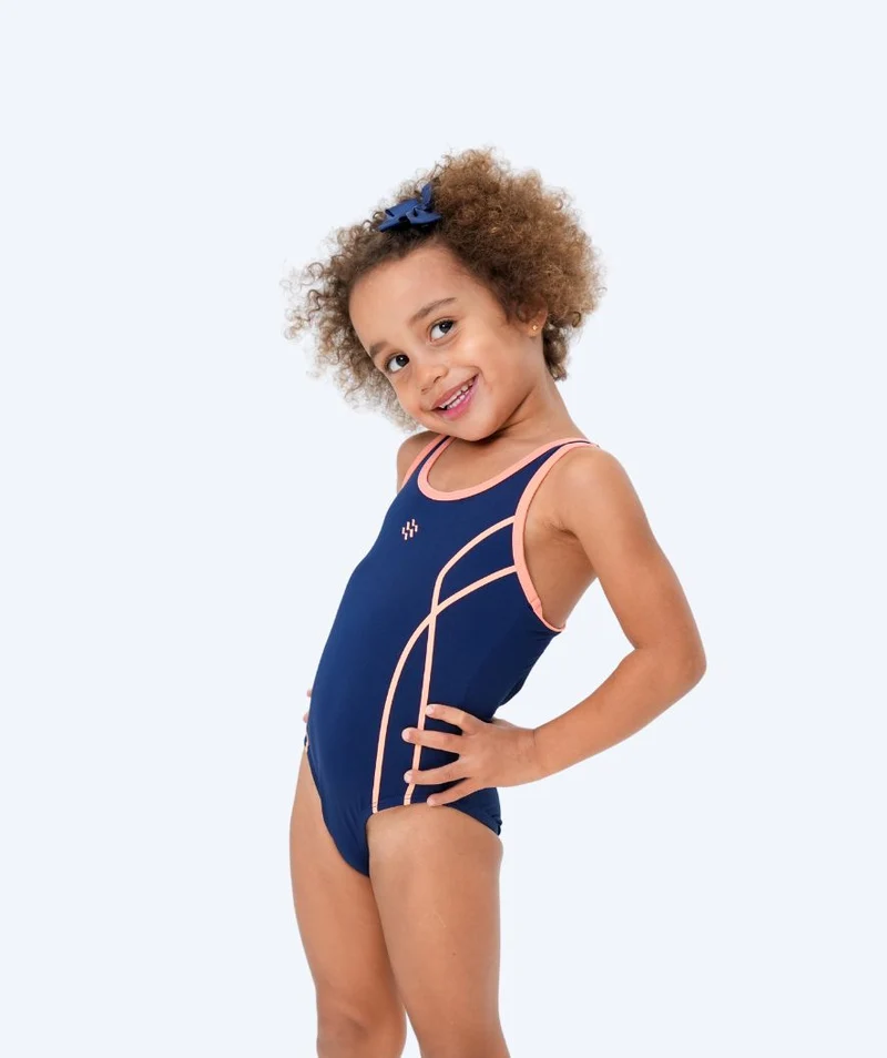 Watery Badeanzug für Mädchen - Hurley - Dunkelblau/Orange