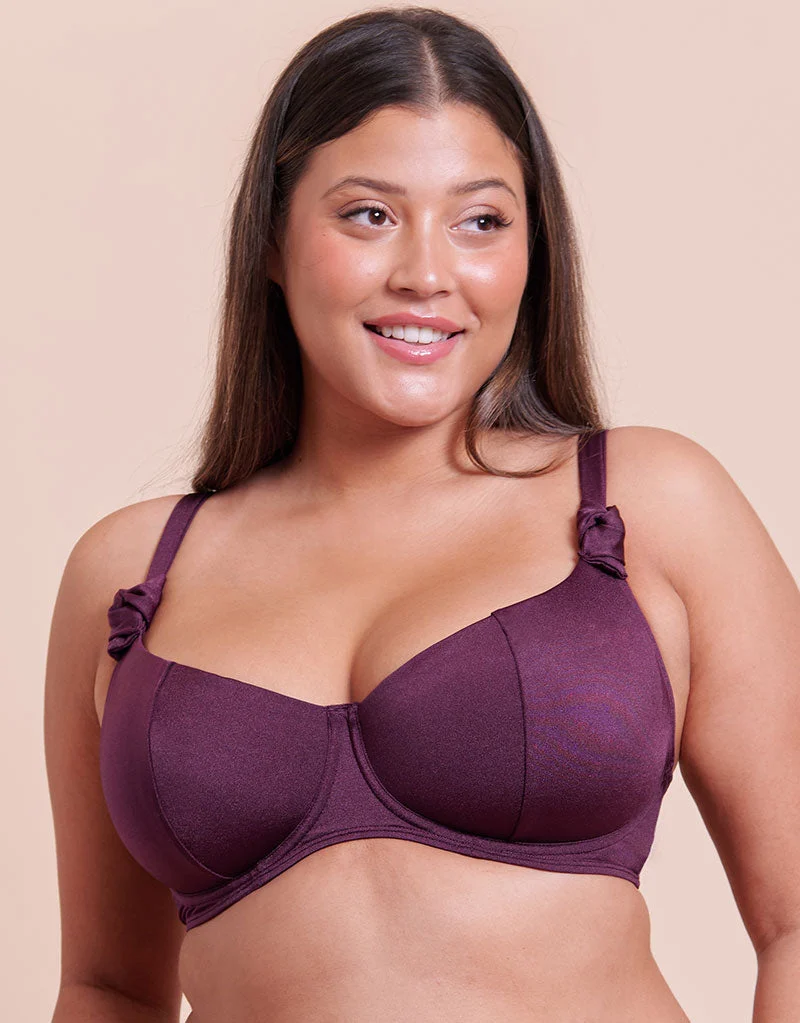 Curvy Kate Beach Bliss Scooped Balcony Bikini Top Mulberry Purple