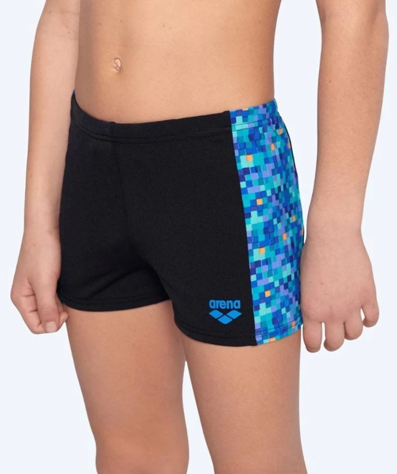 Arena Badehosen mit Bein für Jungen - Pooltiles - Schwarz/Blau