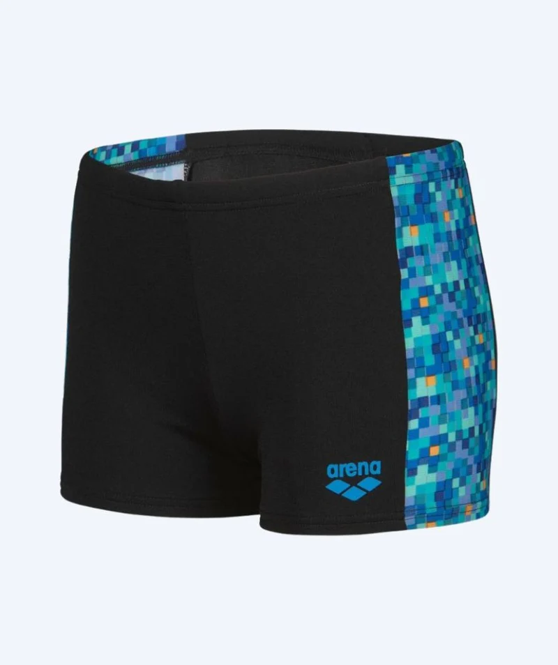 Arena Badehosen mit Bein für Jungen - Pooltiles - Schwarz/Blau