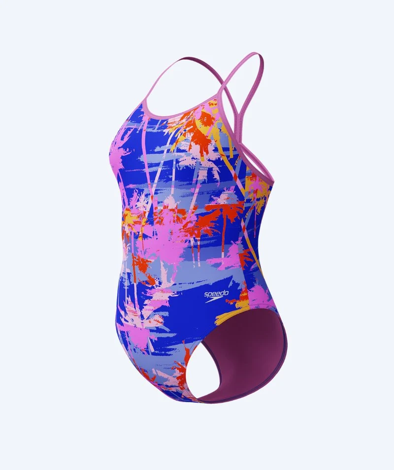 Speedo Badeanzug für Mädchen - Allover Digital V-Back - Lila/Hellrosa