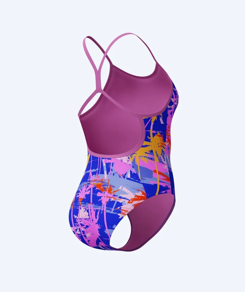 Speedo Badeanzug für Mädchen - Allover Digital V-Back - Lila/Hellrosa