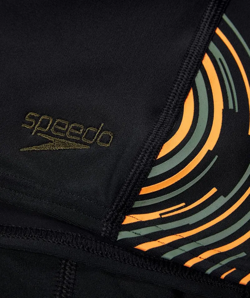 Speedo Aquashorts für Jungen - Plastisol Placement - Schwarz/Gelb