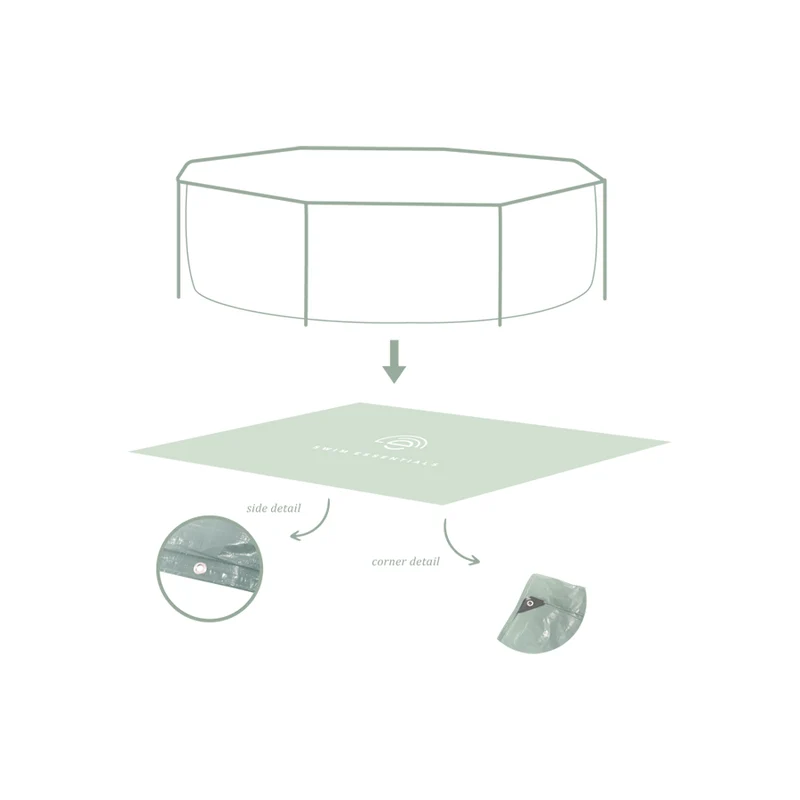 Ground Cover For Round Pool - Green - Essence - Ø 300 cm