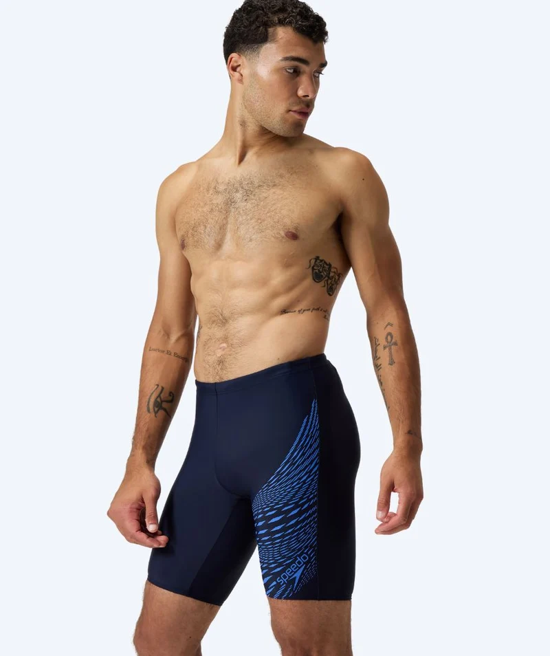 Speedo lange Badehose für Herren - Medley Logo - Dunkelblau/Hellblau