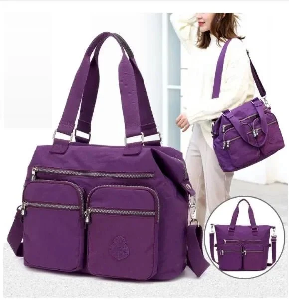Wasserdichte Nylon-Schultertasche für Damen - Große Handtasche/Umhängetasche