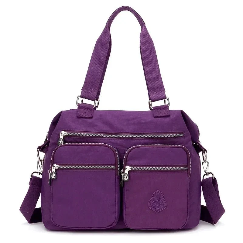 Wasserdichte Nylon-Schultertasche für Damen - Große Handtasche/Umhängetasche