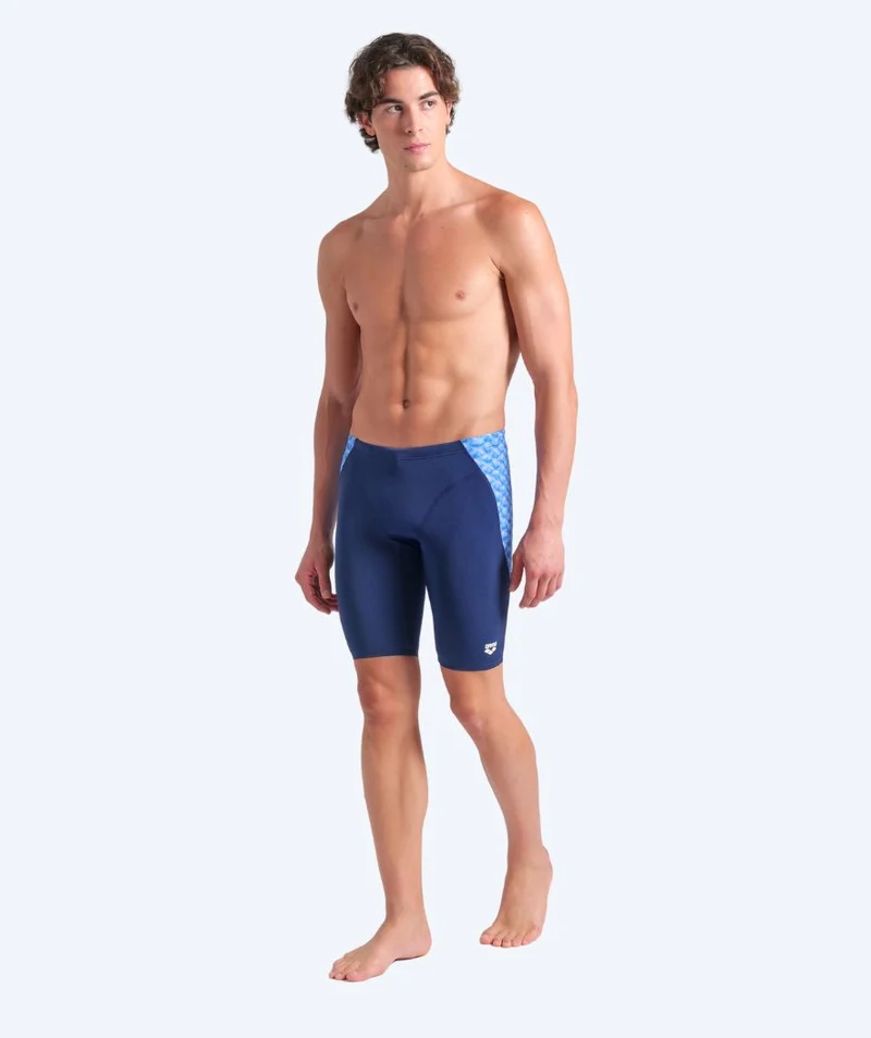Arena lange Badehose für Herren - Monogram - Dunkelblau/Blau