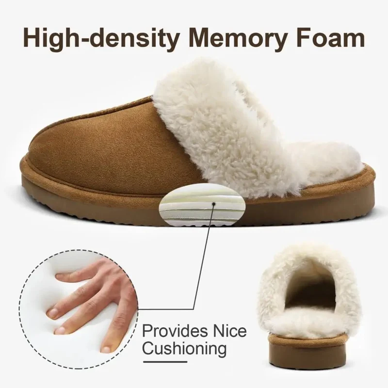 Comwarm Winterflauschige Hausschuhe für Damen - Bequeme Pantoletten und Indoor-Sandalen aus Kunstfell
