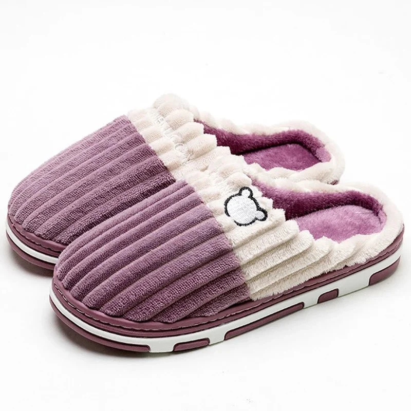 Weiche Baumwollpantoffeln für Damen und Herren – rutschfeste, flauschige Winterhausschuhe für Paare