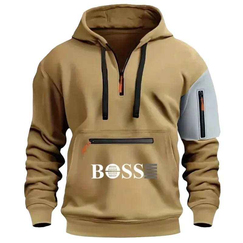 Herren-Wintersport-Hoodiejacke mit individuellem Logo – Sweatshirt mit Reißverschluss
