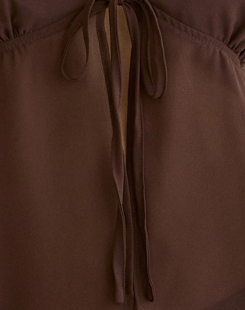 Kota Chiffonblusentop in Braun