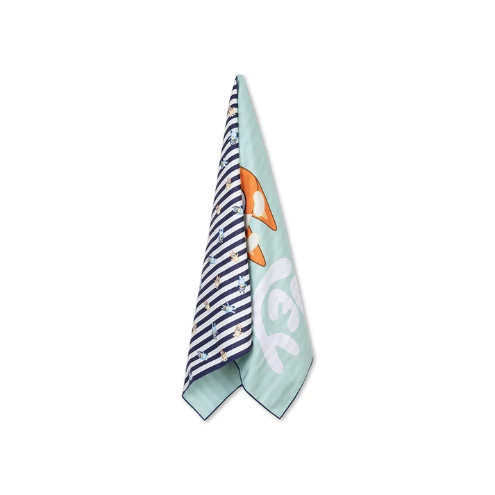 Beach Towel Microfiber - Blue/White - Bluey - 135 x 65 cm