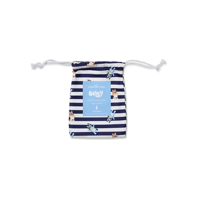 Beach Towel Microfiber - Blue/White - Bluey - 135 x 65 cm