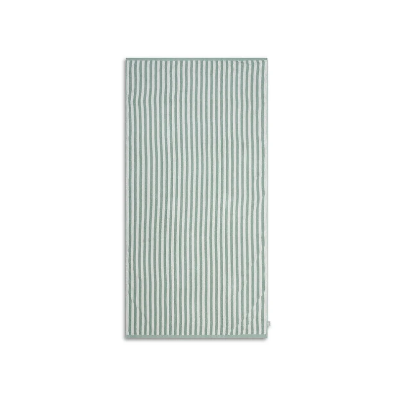 Beach Towel Cotton - Green/White - Resort Stripe - 180 x 90 cm