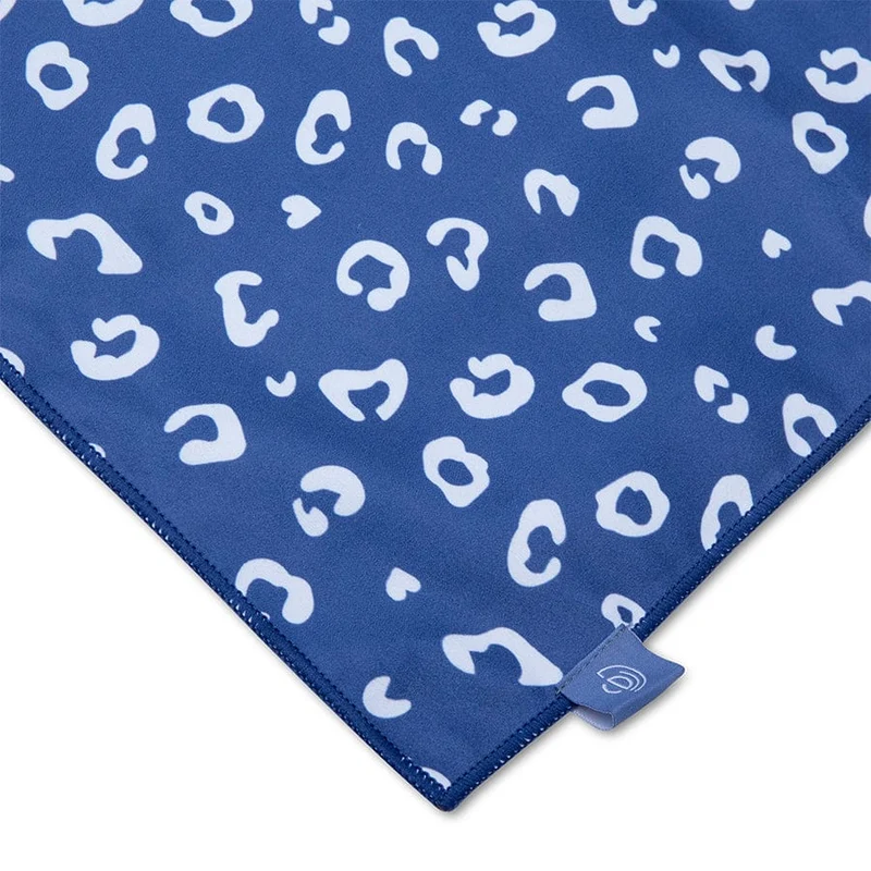 Beach Towel Microfiber - Blue - Leopard - 135 x 65 cm