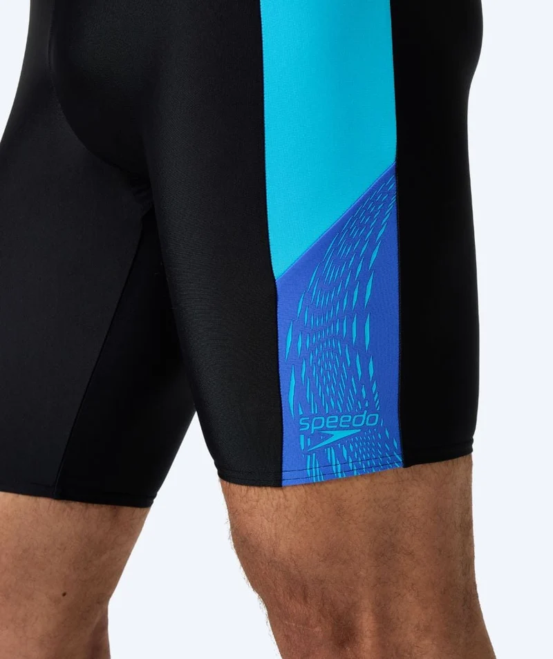 Speedo lange Badehose für Herren - Dive - Schwarz/Hellblau