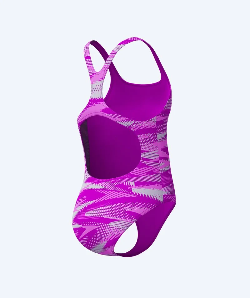 Speedo Badeanzug für Mädchen - Hyperboom Allover Medalist - Hellrosa/Lila