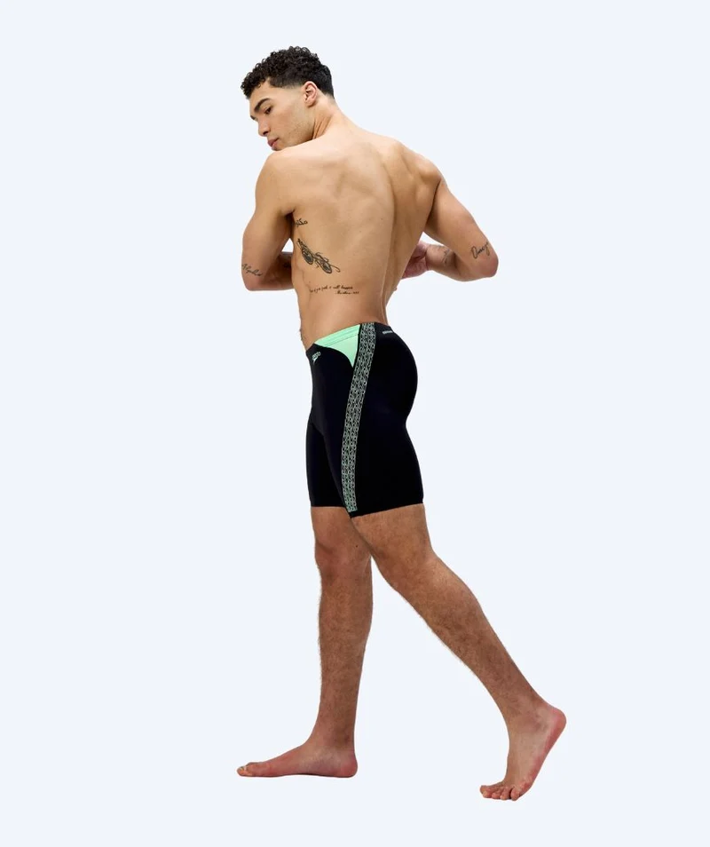 Speedo lange Badehose für Herren - Hyperboom Splice - Schwarz/Grün