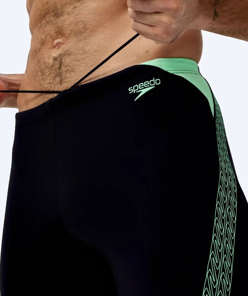 Speedo lange Badehose für Herren - Hyperboom Splice - Schwarz/Grün