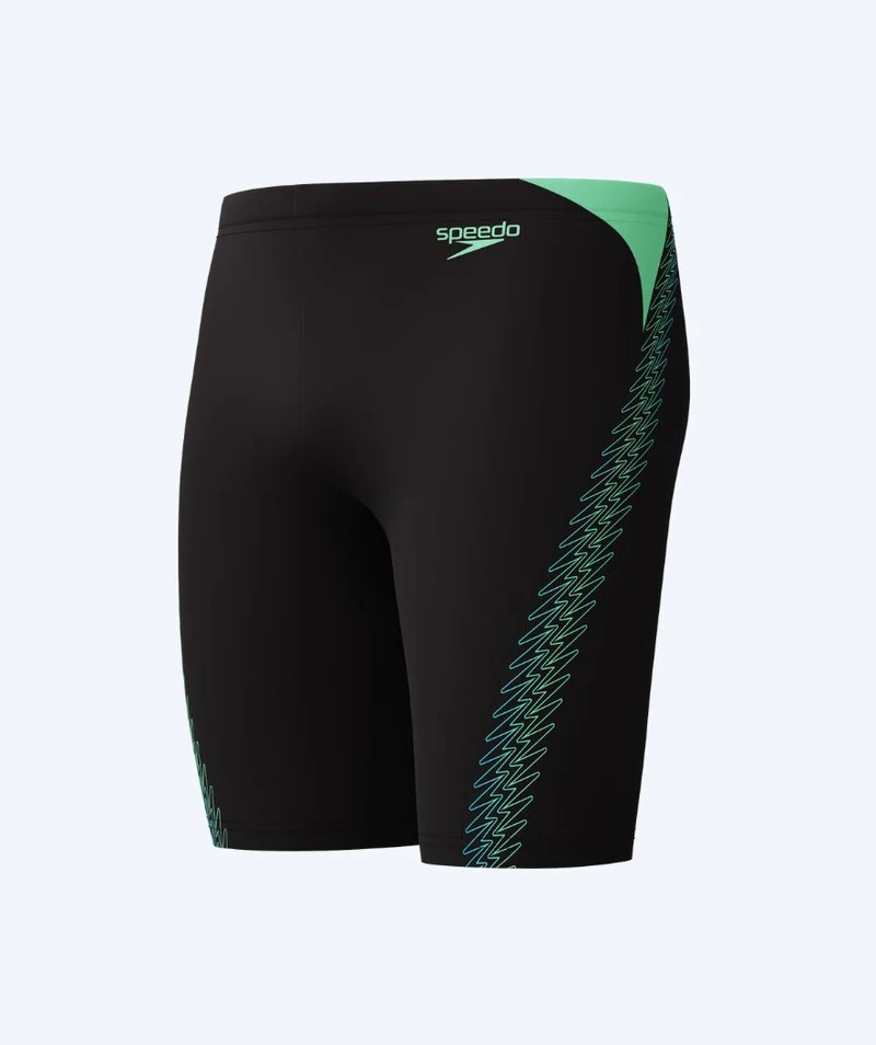 Speedo lange Badehose für Herren - Hyperboom Splice - Schwarz/Grün