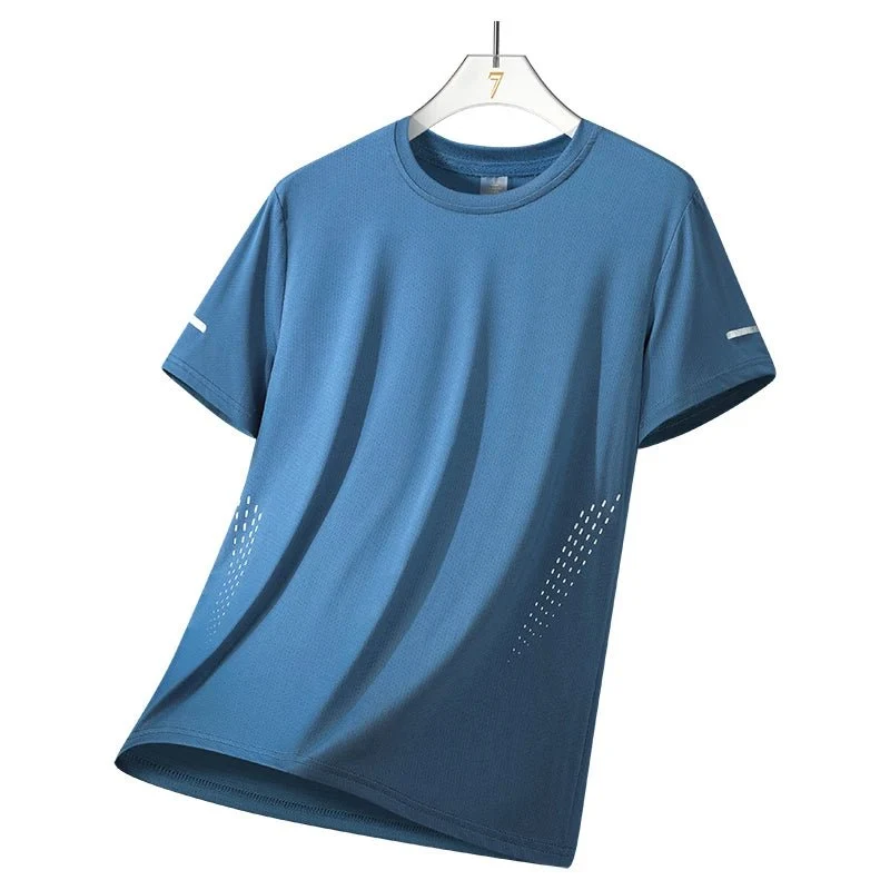 CHRLCK Herren Schnelltrocknendes Laufshirt - Atmungsaktives Outdoor-Sportshirt zum Wandern und Angeln - Weiches, elastisches Sommershirt