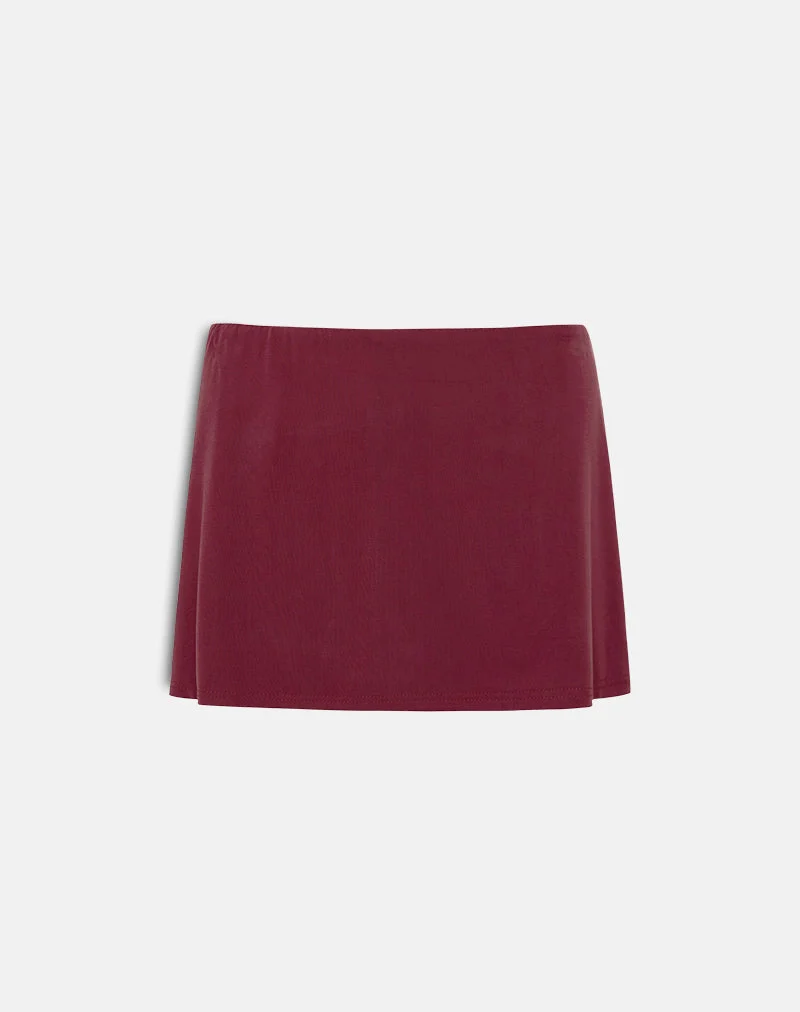 Namya Mini-Skort aus Cupro Burgund