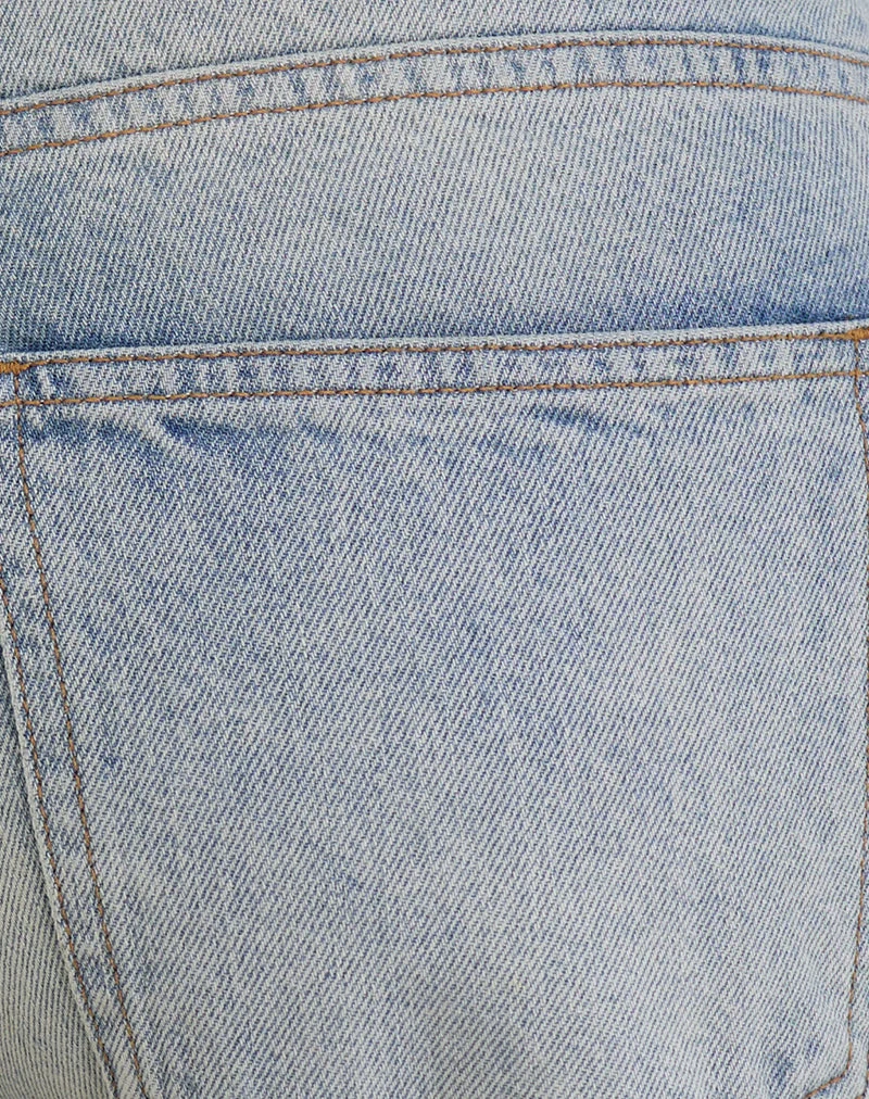 Niedrig geschnittene, geräumige Jeans in Breeze Blue Wash