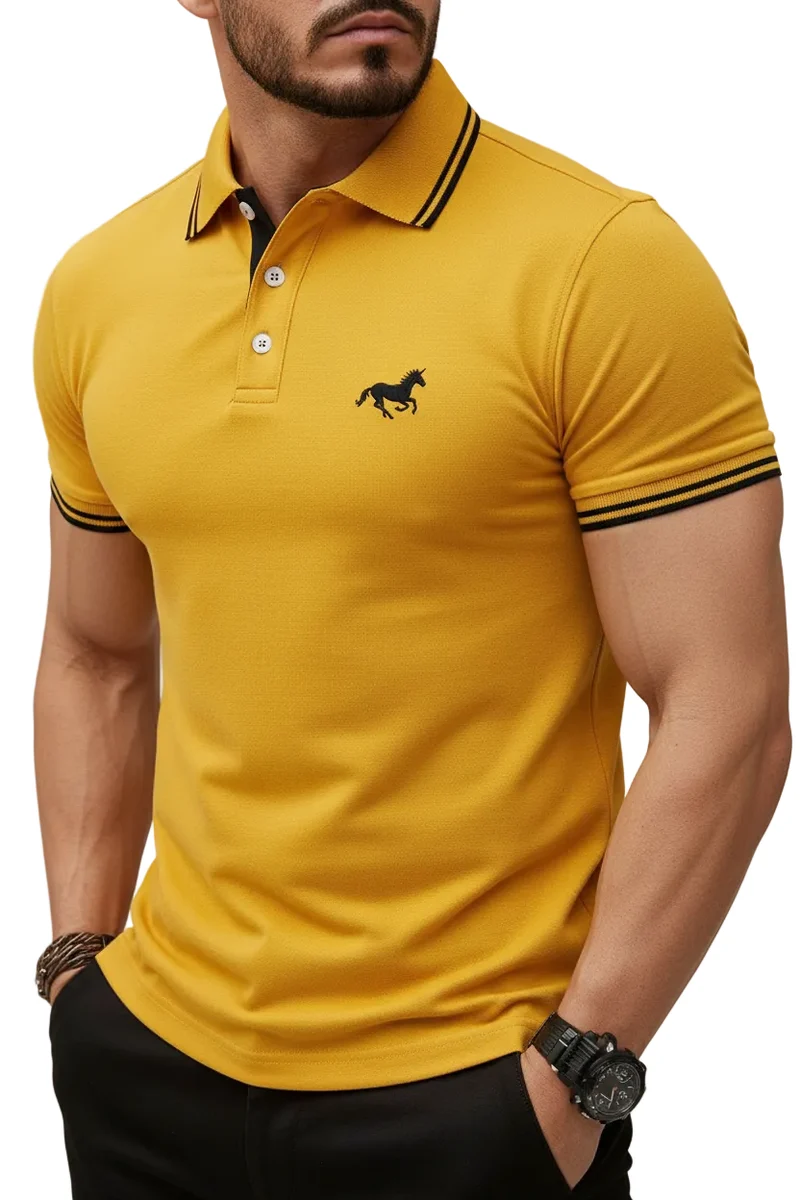 Klassisches Herren-Poloshirt – Kurzarm-Sommeroberteil S-3XL, lässig, mit Knopfleiste am Revers