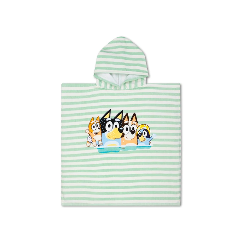 Beach Poncho - White/Blue - Bluey - 65 x 65 cm