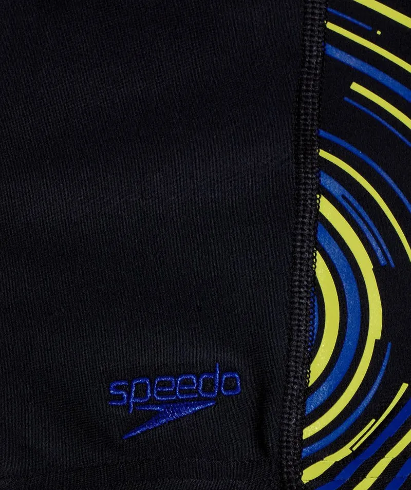 Speedo Aquashorts für Jungen - Plastisol Placement - Schwarz/Blau/Gelb