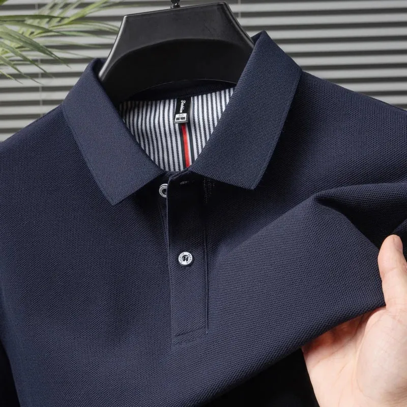 Hochwertiges Herren-Poloshirt für den Sommer – einfarbiges, gestreiftes T-Shirt