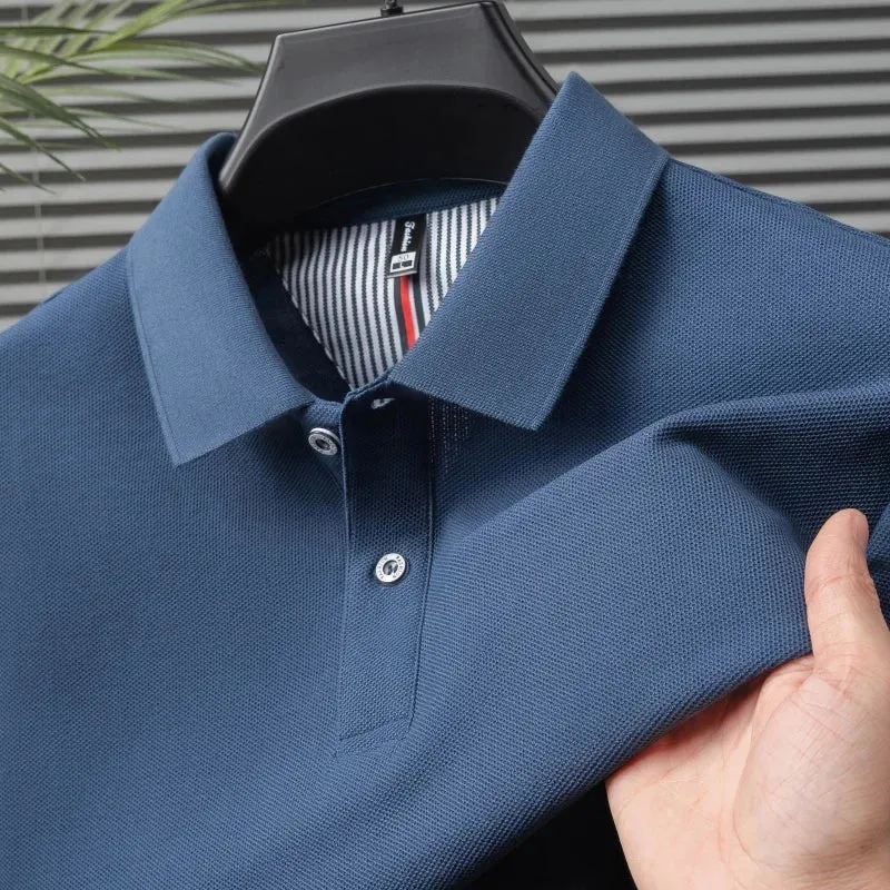Hochwertiges Herren-Poloshirt für den Sommer – einfarbiges, gestreiftes T-Shirt