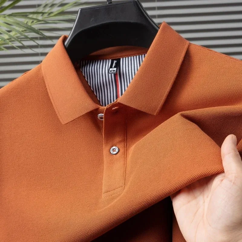 Hochwertiges Herren-Poloshirt für den Sommer – einfarbiges, gestreiftes T-Shirt
