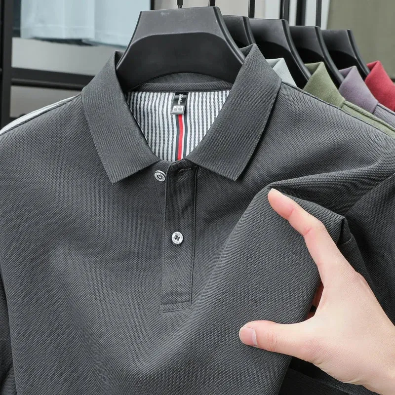 Hochwertiges Herren-Poloshirt für den Sommer – einfarbiges, gestreiftes T-Shirt