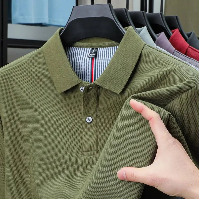 Hochwertiges Herren-Poloshirt für den Sommer – einfarbiges, gestreiftes T-Shirt