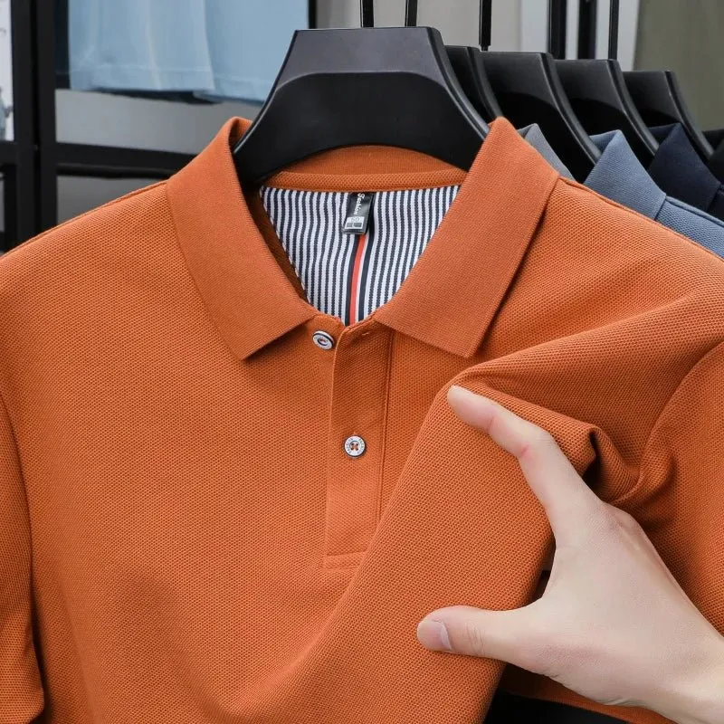 Hochwertiges Herren-Poloshirt für den Sommer – einfarbiges, gestreiftes T-Shirt