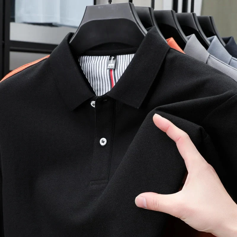 Hochwertiges Herren-Poloshirt für den Sommer – einfarbiges, gestreiftes T-Shirt