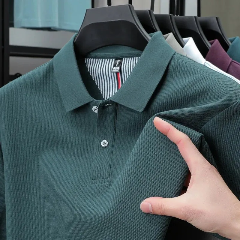 Hochwertiges Herren-Poloshirt für den Sommer – einfarbiges, gestreiftes T-Shirt
