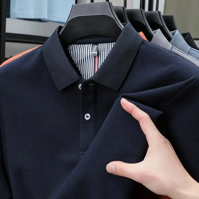 Hochwertiges Herren-Poloshirt für den Sommer – einfarbiges, gestreiftes T-Shirt