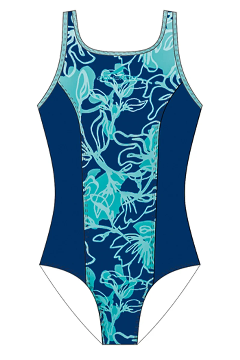 Aquafeel Damen Schwimmanzug Double Flowers mit Schalen C-Cup