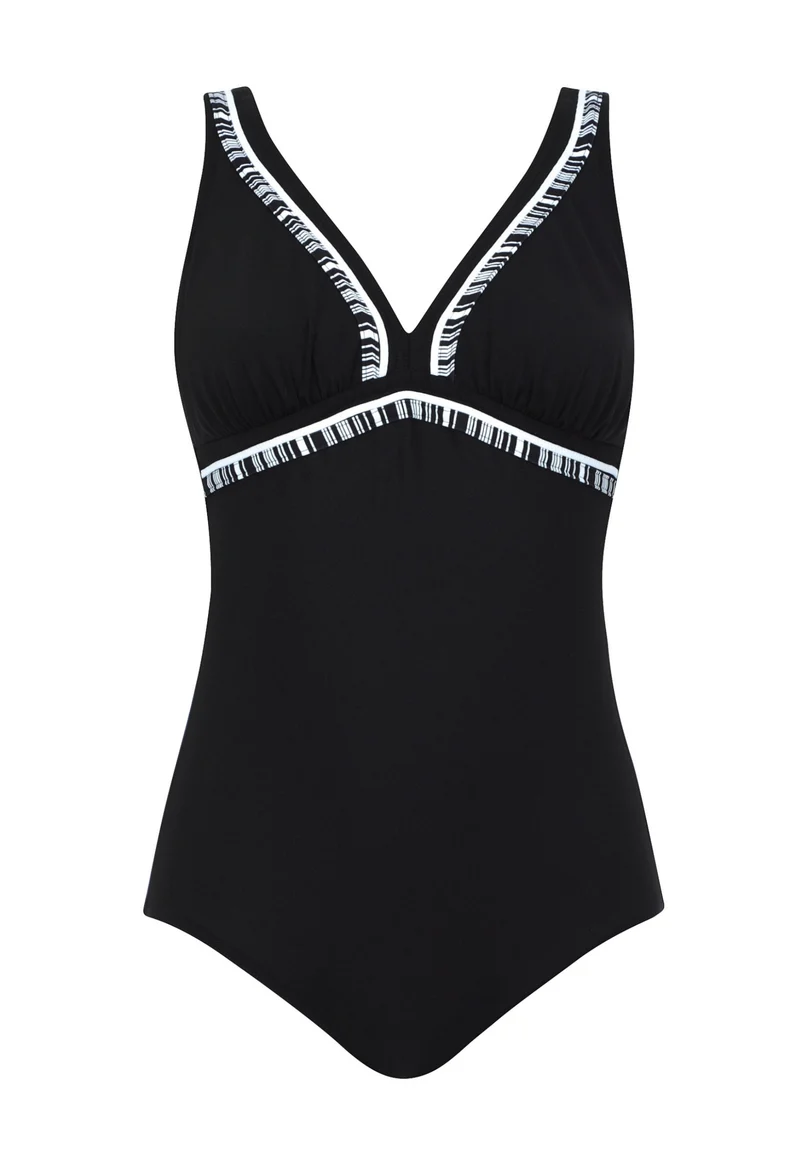 Monochrome Lines V-Cut Swimsuit