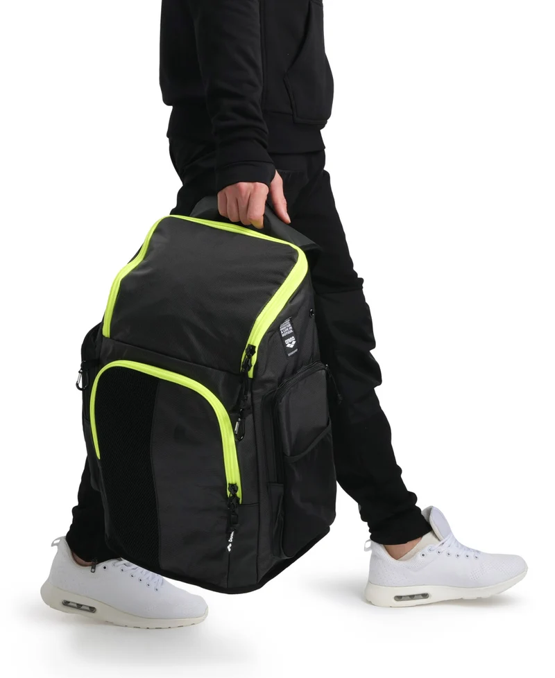 Arena Schwimm Sport Rucksack 45L Spiky III Dark-Smoke-Neon-Yellow
