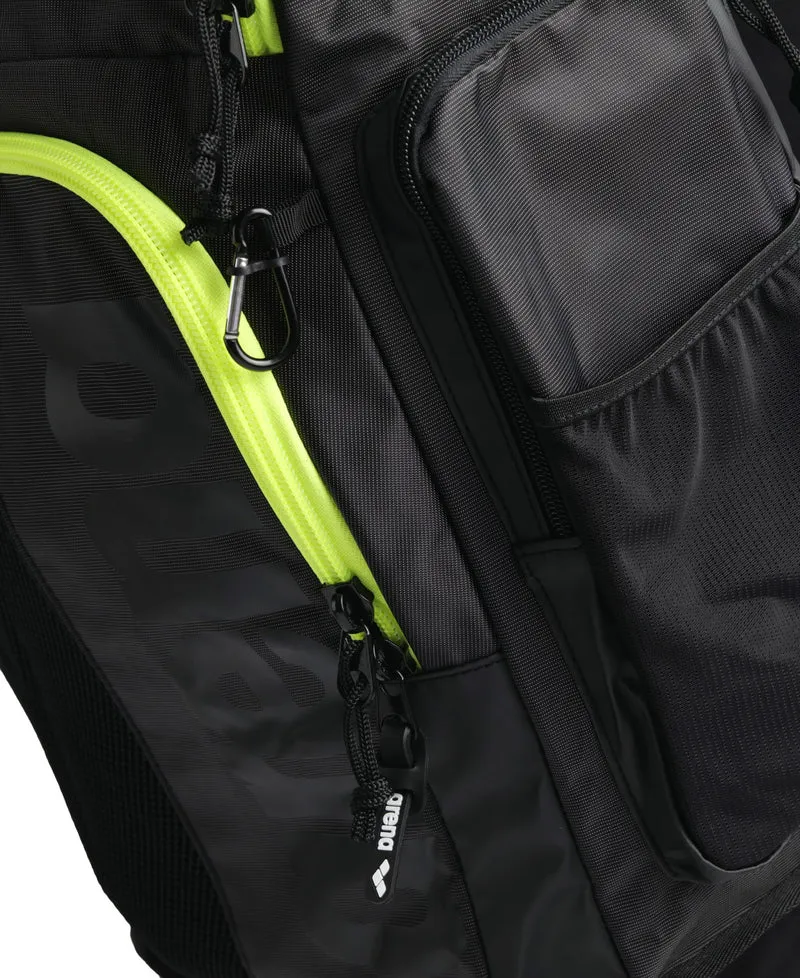 Arena Schwimm Sport Rucksack 45L Spiky III Dark-Smoke-Neon-Yellow