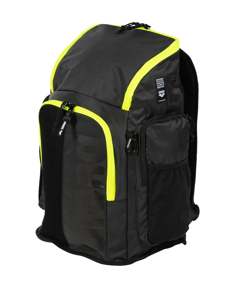 Arena Schwimm Sport Rucksack 45L Spiky III Dark-Smoke-Neon-Yellow