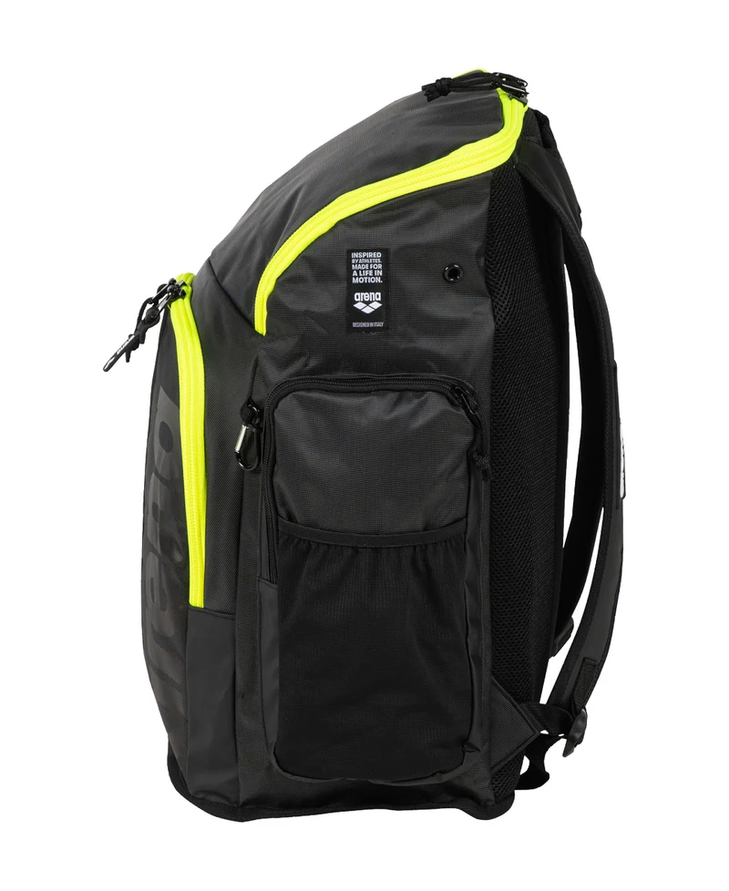 Arena Schwimm Sport Rucksack 45L Spiky III Dark-Smoke-Neon-Yellow
